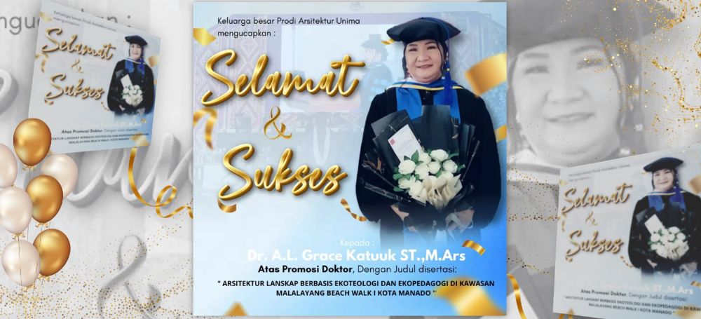 Koordinator Program Studi Arsitektur UNIMA Raih Gelar Doktor